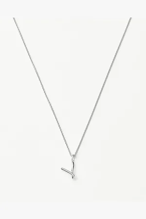 Missoma Curly Molten Mini Initial Necklace - V | Sterling Silver