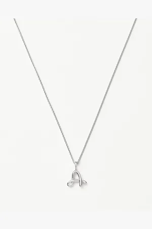 Missoma Curly Molten Mini Initial Necklace - A | Sterling Silver