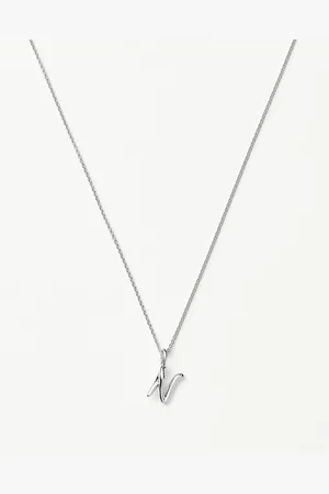 Missoma Curly Molten Mini Initial Necklace - N | Sterling Silver
