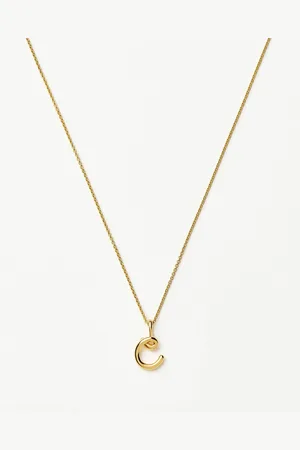 Missoma Curly Molten Mini Initial Necklace - C | 18ct Gold Vermeil