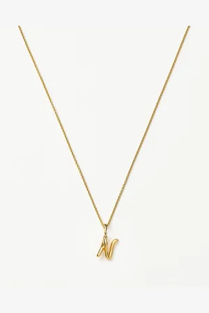 Missoma Curly Molten Mini Initial Necklace - N | 18ct Gold Vermeil