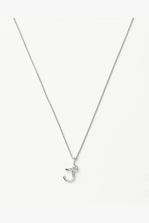Missoma Curly Molten Mini Initial Necklace - J | Sterling Silver