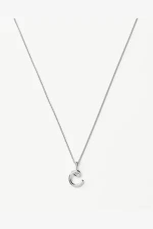Missoma Curly Molten Mini Initial Necklace - C | Sterling Silver