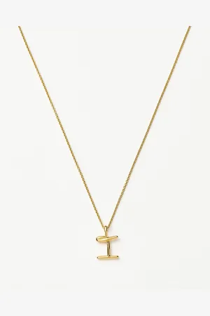 Missoma Curly Molten Mini Initial Necklace - I | 18ct Gold Vermeil