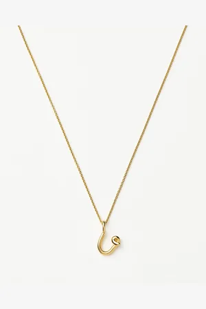 Missoma Curly Molten Mini Initial Necklace - U | 18ct Gold Vermeil