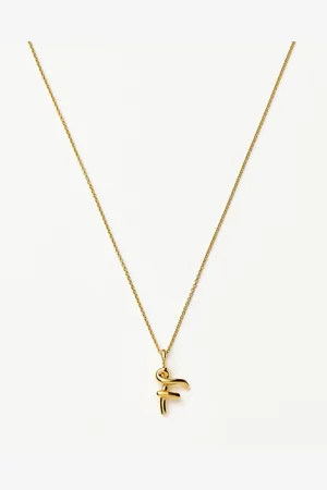 Missoma Curly Molten Mini Initial Necklace - F | 18ct Gold Vermeil