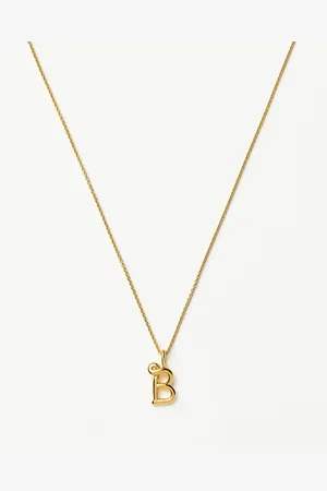 Missoma Curly Molten Mini Initial Necklace - B | 18ct Gold Vermeil