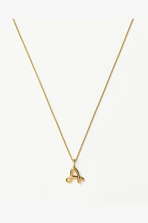 Missoma Curly Molten Mini Initial Necklace - A | 18ct Gold Vermeil