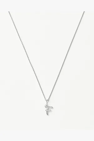 Missoma Curly Molten Mini Initial Necklace - F | Sterling Silver