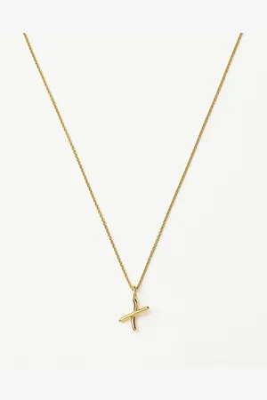 Missoma Curly Molten Mini Initial Necklace - X | 18ct Gold Vermeil