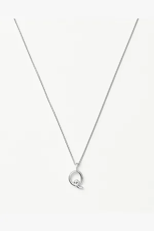Missoma Curly Molten Mini Initial Necklace - Q | Sterling Silver
