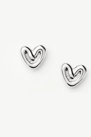 Missoma Puffy Heart Mini Stud Earrings | Sterling Silver