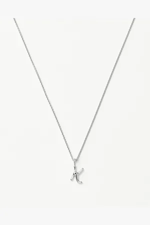 Missoma Curly Molten Mini Initial Necklace - K | Sterling Silver