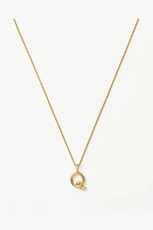 Missoma Curly Molten Mini Initial Necklace - Q | 18ct Gold Vermeil
