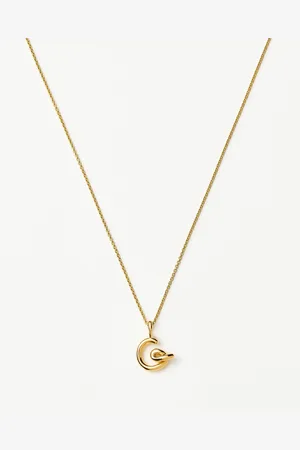 Missoma Curly Molten Mini Initial Necklace - G | 18ct Gold Vermeil