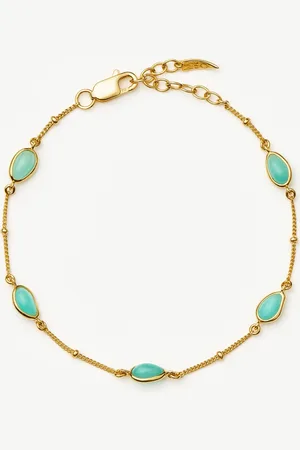 Missoma Magma Gemstone Charm Bracelet | 18ct Gold Vermeil/Amazonite