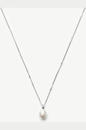 Missoma Baroque Pearl Twisted Chain Necklace | Sterling Silver/Freshwater Baroque Pearl