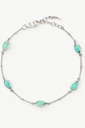 Missoma Magma Gemstone Charm Bracelet | Sterling Silver/Amazonite