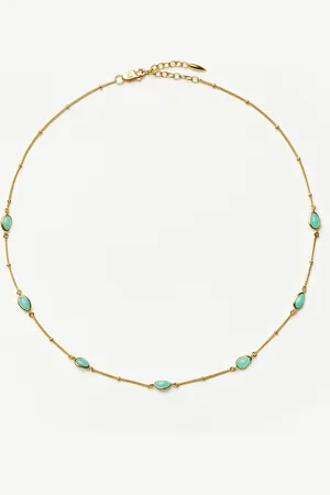 Missoma Magma Gemstone Charm Choker | 18ct Gold Vermeil/Amazonite