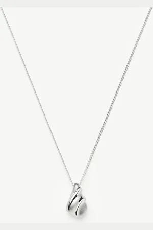 Missoma Savi Ridge Droplet Pendant Necklace | Silver Plated