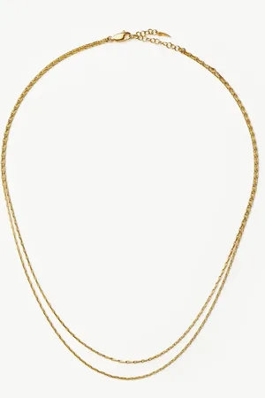 Missoma Savi Twisted Double Chain Necklace | 18ct Gold Plated