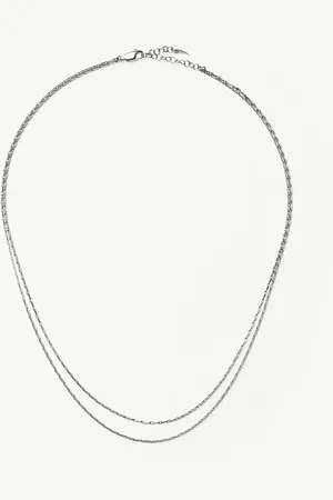 Missoma Savi Twisted Double Chain Necklace | Silver Plated