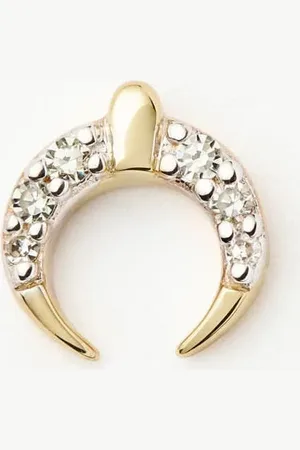 Missoma Fine Lucy Williams Horn Single Stud Earring | 14ct Solid Gold/Diamond