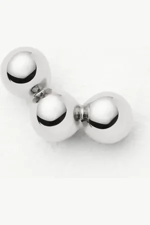 Missoma Fine Trio Single Stud Earring | 14ct Solid White Gold