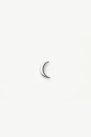 Missoma Fine Moon Single Stud Earring | 14ct Solid White Gold