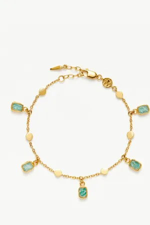 Missoma OLD Lena Charm Bracelet | 18ct Gold Plated/Amazonite