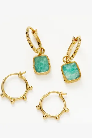 Missoma Amazonite Mini Hoop Earring Set