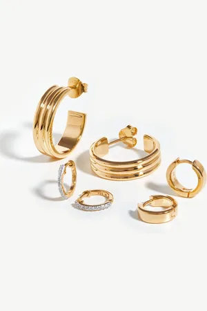 Missoma Mini Hoop Trio Earring Set | 18ct Gold Vermeil