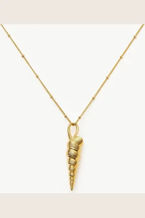 Missoma Shell Ridge Pendant Necklace | 18ct Gold Plated
