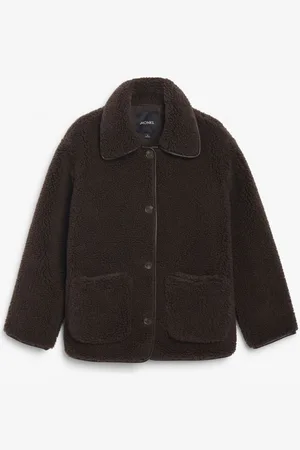Monki Teddy faux fur jacket