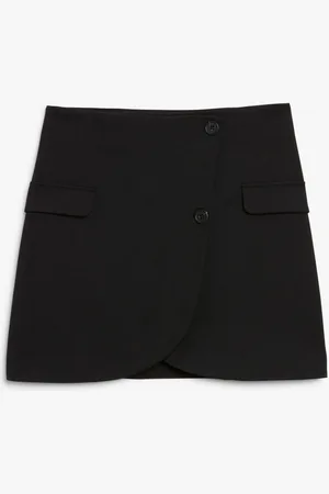 Monki Mini button-up wrap skirt