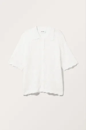 Monki Crochet Short Sleeve Shirt