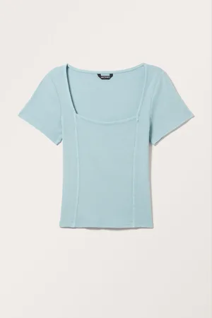 Monki Square Neck Short Sleeve Top