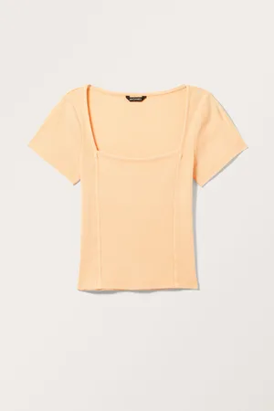 Monki Square Neck Short Sleeve Top