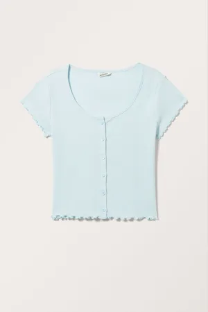 Monki Short Buttoned Short Sleeve Top
