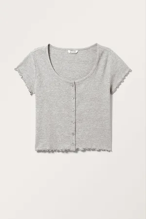 Monki Short Buttoned Short Sleeve Top
