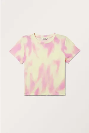 Monki Printed Shrunken T-shirt