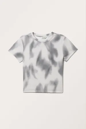 Monki Printed Shrunken T-shirt