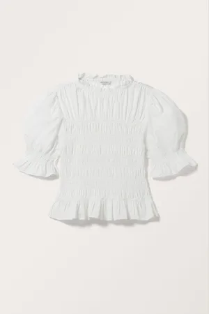 Monki Puffy Sleeve Smock Top