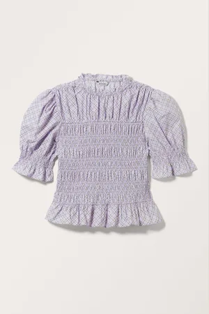 Monki Puffy Sleeve Smock Top