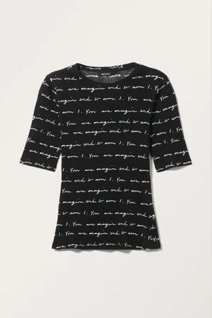 Monki Stretchy Short Sleeve Cotton Top
