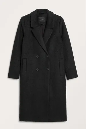 Monki Notch lapel wool blend coat