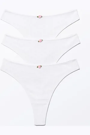 Monki 3-pack Printed Rose Thongs