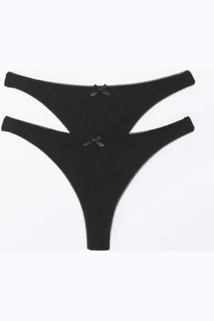 Monki 2-pack Pearl Low Rise Thongs