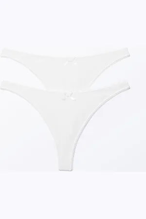 Monki 2-pack Pearl Low Rise Thongs