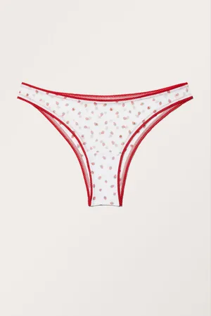 Monki Transparent Printed Mesh Briefs